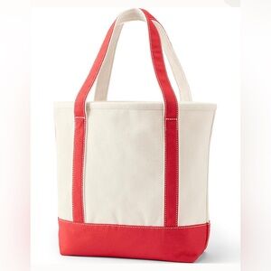 Lands End Medium Natural Open Top Canvas Tote Bag